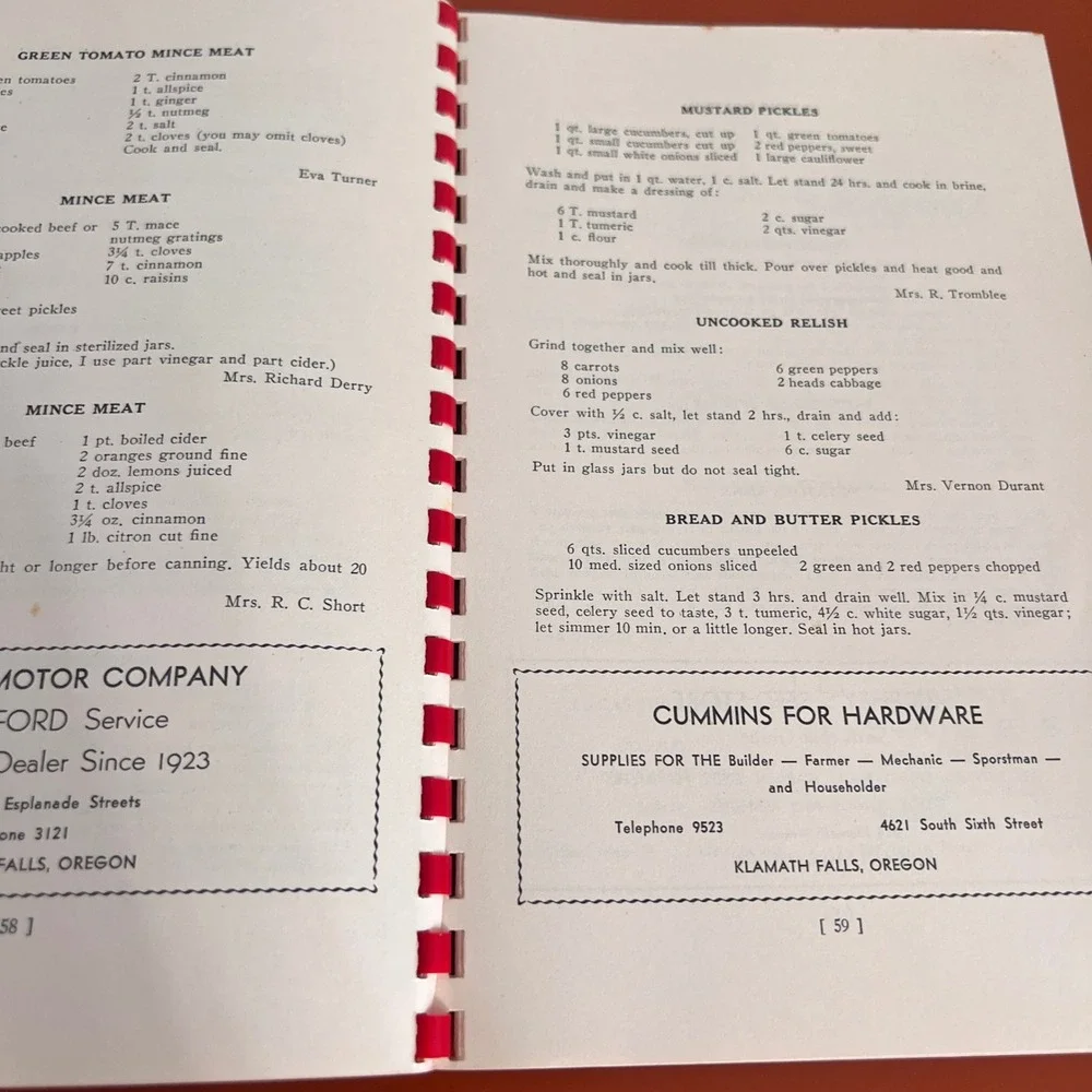 Vintage 1948 Cooking Gems Henley PTA Klamath Falls Oregon Community Cookbook